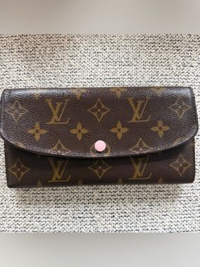 ✨ Authentic Louis Vuitton Monogram Emilie Rose Pink Ballerine Long Wallet ✨